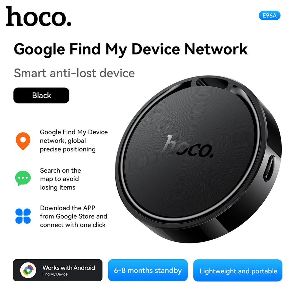 HOCO E96A স্মার্ট ফাইন্ডার - গুগল ফাইন্ড মাই ডিভাইস সহ ব্লুটুথ অ্যান্টি-লস্ট ট্র্যাকার (৬-৮ মাসের ব্যাটারি)