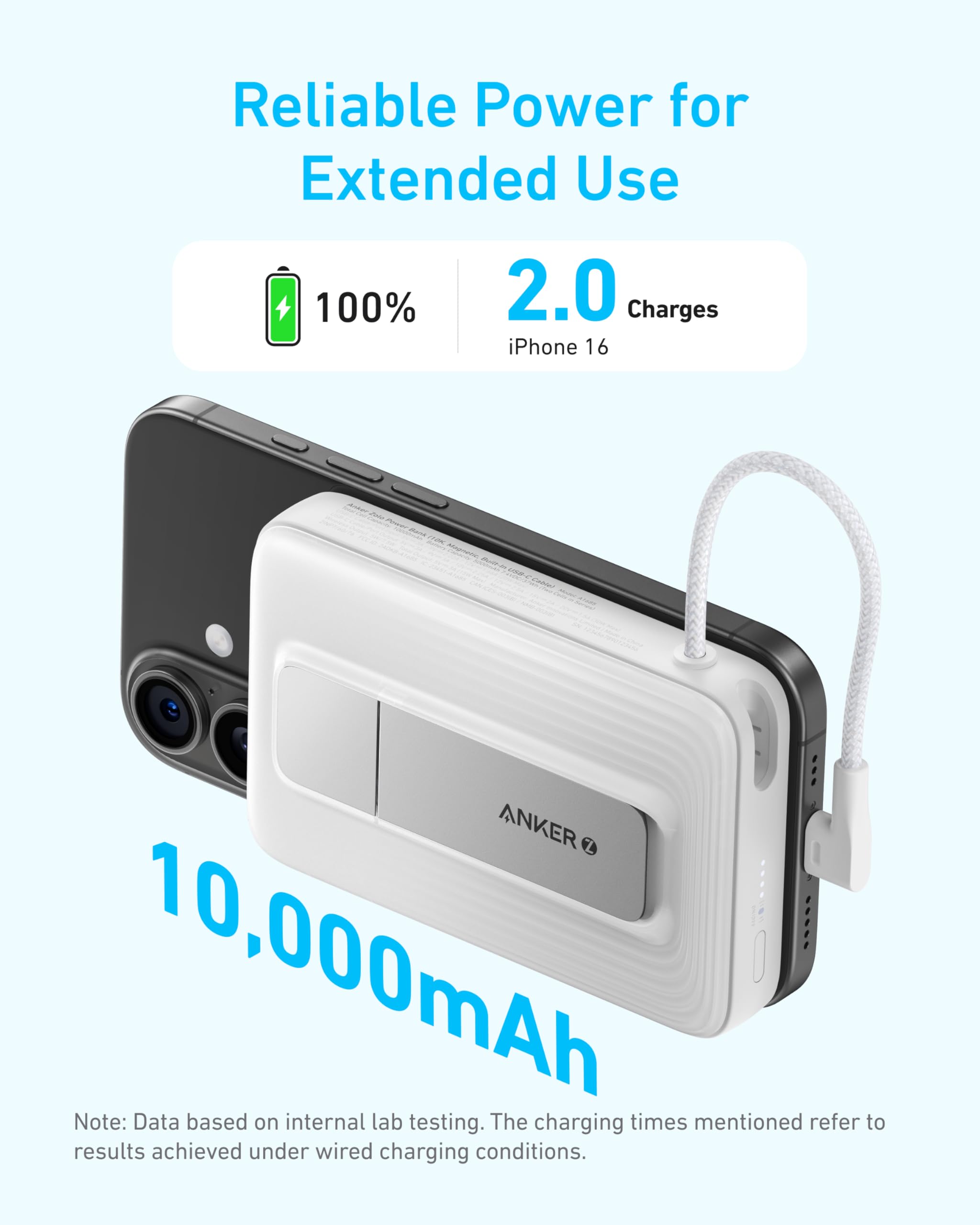 Anker Zolo MagSafe Power Bank – White (Model A1685621, 10,000mAh)