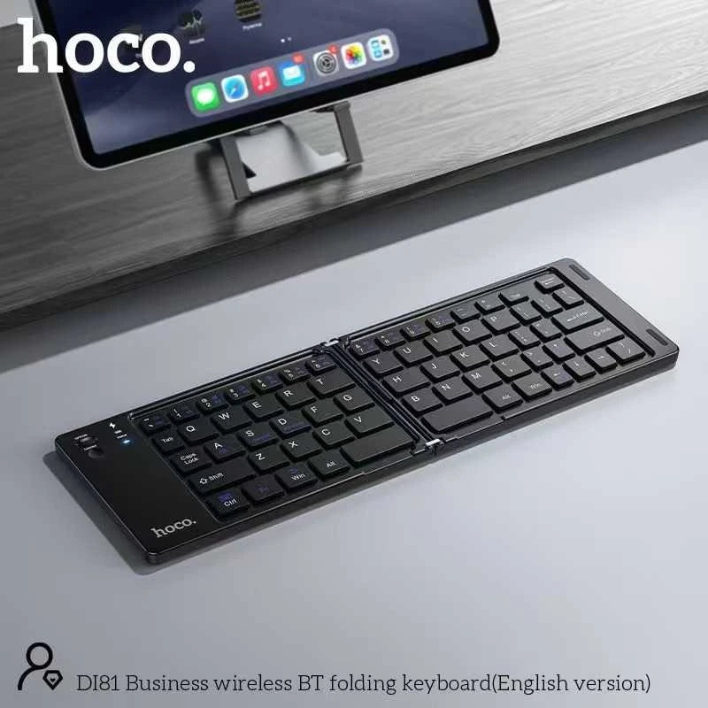 HOCO DI81 পোর্টেবল ফোল্ডেবল ওয়্যারলেস ব্লুটুথ কীবোর্ড - আল্ট্রা-পোর্টেবল, মাল্টি-ডিভাইস সামঞ্জস্যপূর্ণ