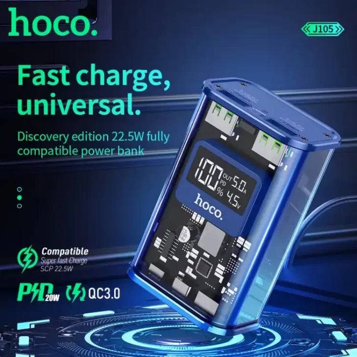 Hoco J105 Discovery Edition – 10,000 mAh Fast-Charge Power Bank (22.5W)
