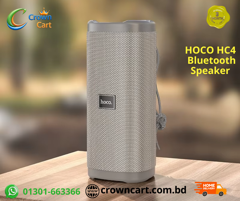 HOCO HC4 – বেলা স্পোর্টস ওয়্যারলেস ব্লুটুথ স্পিকার (IPX5 ওয়াটারপ্রুফ)