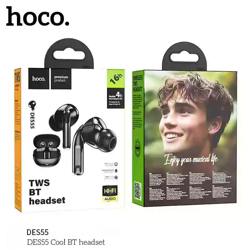 HOCO DES55 – ট্রু ওয়্যারলেস ব্লুটুথ ইয়ারবাডস